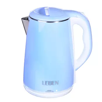 LEBEN Чайник электрический 2,5л, 1500Вт, скрытый нагр.элемент, автооткл., нерж сталь+пластик MW-KT04 291-037