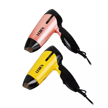 LEBEN Фен дорожный со складной ручкой, 2 режима, 1000Вт, 2 цвета 259-168