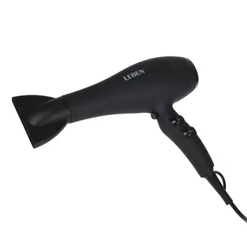 LEBEN Фен с АС мотором, ионизация 2000ВТ,3 реж,2 скор, в компл. расческа и кейс,пластик 251-070