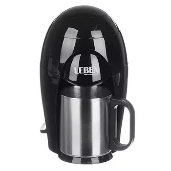 LEBEN Кофеварка капельная 400Вт, на одну чашку 150мл, корпус пластик, отделка нерж 286-033