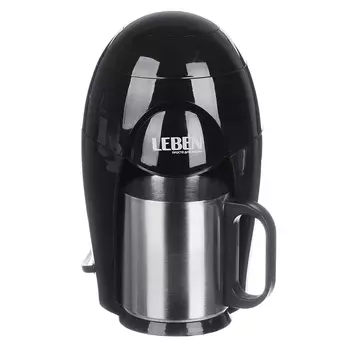 LEBEN Кофеварка капельная 400Вт, на одну чашку 150мл, корпус пластик, отделка нерж 286-033