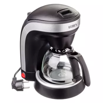 LEBEN Кофеварка капельная 650Вт со стеклянной колбой 0,6л 286-022