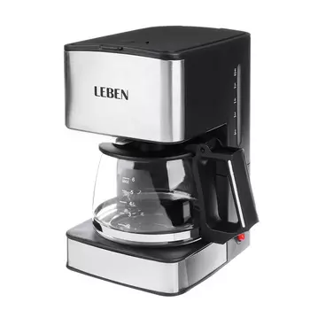 LEBEN Кофеварка капельная 680Вт со стеклянной колбой с функцией автоотключения 0,8л 286-027