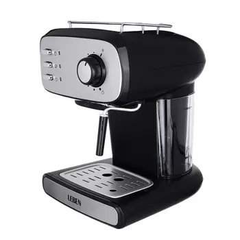 LEBEN Кофеварка рожкового типа, 15бар, на 2 кружки, 1,2л, 850Вт, пластик, нерж. сталь 286-037