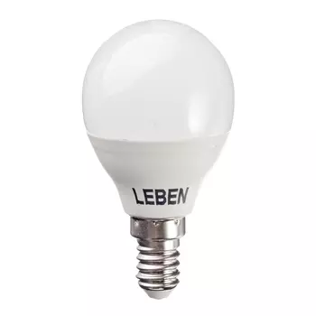 LEBEN Лампа светодиодная G45 7W, E14, 560lm 2700К