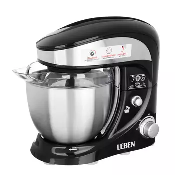 LEBEN Миксер планетарный, 600Вт, чаша 4 л, пластик, нерж. сталь 269-022