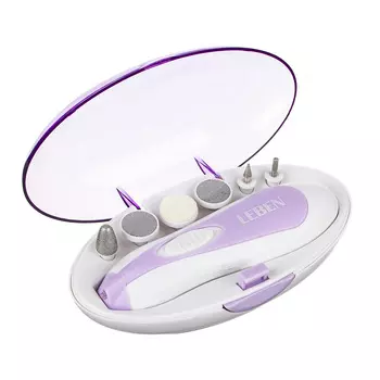 LEBEN Набор маникюрный 6 в 1, 2хАА, 2 скорости, пластик 263-010