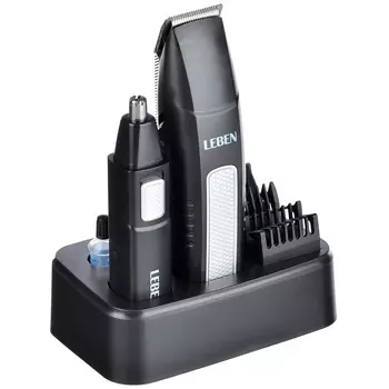 LEBEN Набор с триммером для усов бороды и носа, 4 насадки 251-063