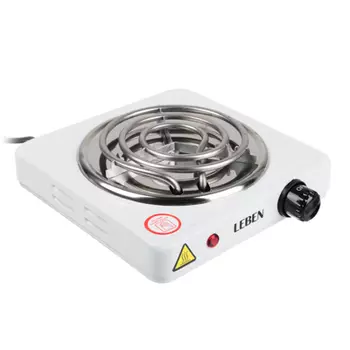 LEBEN Плитка электрическая одноконфорочная 1000Вт нагр. эл. спираль d14см 475-039
