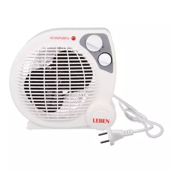 LEBEN Тепловентилятор HL-12 ,2 режима, 1000/2000Вт, термостат, защита от перегрева, индикатор вкл 244-002