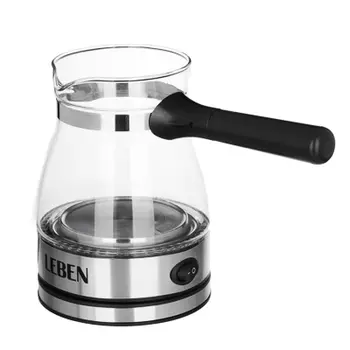 LEBEN Турка электрическая с выключателем 500Вт, стекло 286-020