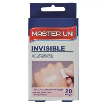 Лейкопластырь бактерицидный Прозрачный, Master Uni