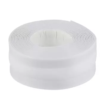 Лента бордюрная самоклеящаяся фигурная + 2 уголка и заглушки, полиэтилен, белая, 38 ммх3,35 м, ЕРМАК