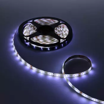 Лента светодиодная 2835белая, 5м, монтажный клейкий слой, 12В/2А ч/з блок питания, без комплектующих