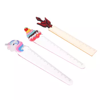 Линейка - закладка, 12см, фигурная, пластик, 3 дизайна