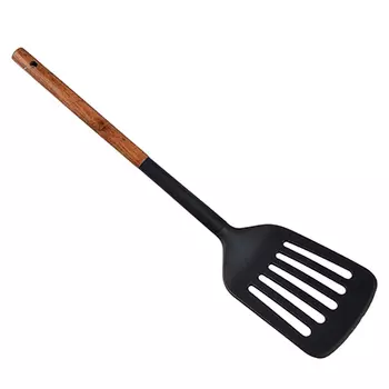 Лопатка с прорезями VETTA Виста, нейлон, ручка нерж.сталь, дерево