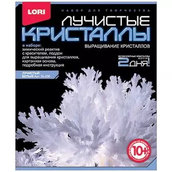 ЛОРИ Набор для выращивания кристаллов "Белый кристалл", хим.реактивы, 13,5х11,3х4см, 10+, Лк-006