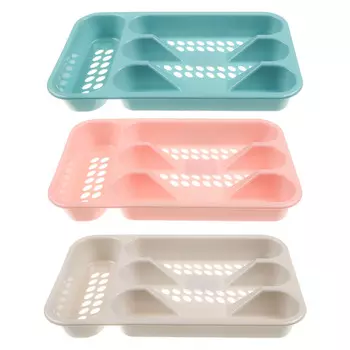 Лоток для столовых приборов, 4 секции, 33х19,5х4,5 см, пластик, "Кантри" арт. 4846