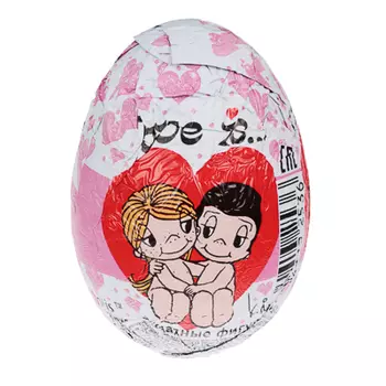 LOVE IS Шоколадное яйцо с игрушкой, 6х8х6см