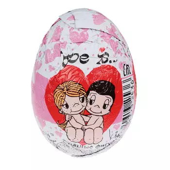 LOVE IS Шоколадное яйцо с игрушкой, 6х8х6см