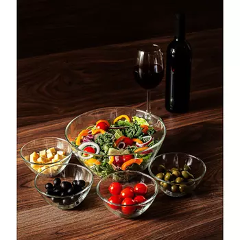 LUMINARC Набор из 5-ти салатников "Космос": 4шт-12,5см, 1шт- 23см, стекло