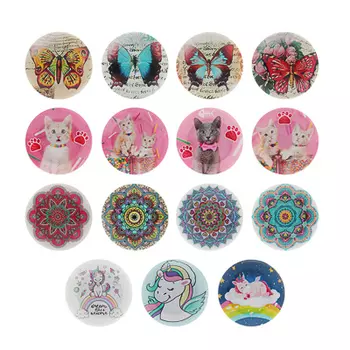 Магнит, 4х4х1,5см, стекло, 10-12 дизайнов