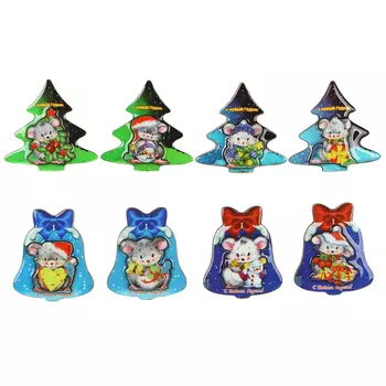 Магнит с мышкой СНОУ БУМ Символ Года, 7, 5 см. дерево, 8 видов