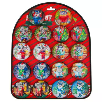 Магнит СНОУ БУМ стекло, 5х5х1,6см, 8-10 дизайнов