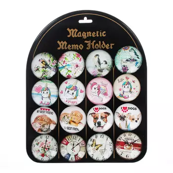 Магнит стеклянный, 5х5х1,6см, 16-24 дизайнов