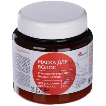 Маска для волос с экстрактом красного перца и корицы Миролла Apotek`s, 250 мл
