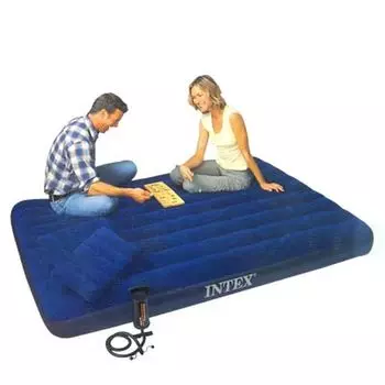 Матрас надувной INTEX Classic Downy 152x203x22см, синий, 68765