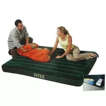 Матрас надувной INTEX Downy 137x191x22см, встроенный электронасос, 66928