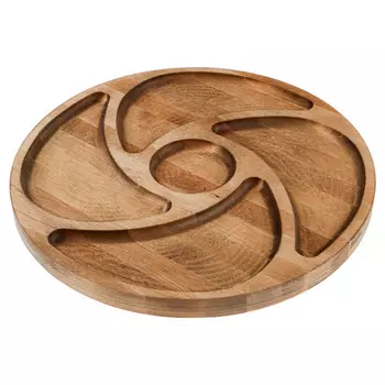 Менажница круглая 5 секций, D=28 х 1,8 см, дерево