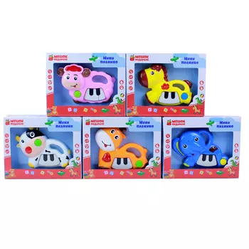 МЕШОК ПОДАРКОВ Игрушка электронная Мини пианино, свет, звук, пластик, 2хАА,13,5х12х4см, 2 дизайна