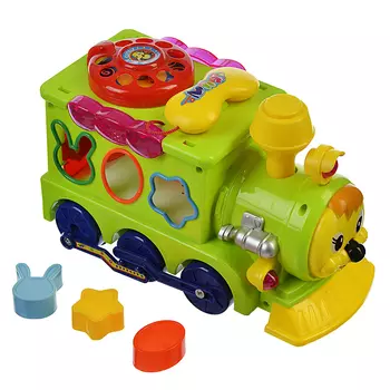 МЕШОК ПОДАРКОВ Игрушка электронная Умный паровозик, пластик, свет, звук, 3хАА, 24х12х14,6см