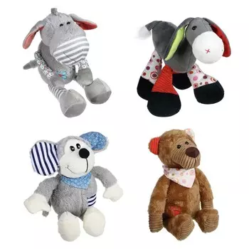 МЕШОК ПОДАРКОВ Игрушка мягкая "Игрушка с заплаткой", полиэстер, 25-37 см, 4 дизайна