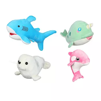 МЕШОК ПОДАРКОВ Игрушка мягкая Морские обитатели, 25-30см, полиэстер, 4 дизайна