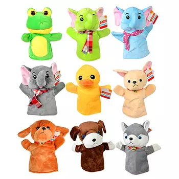 МЕШОК ПОДАРКОВ Игрушка мягкая на руку, полиэстер, 22х22х6см, 10 дизайнов