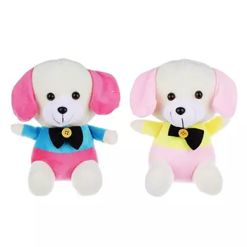 МЕШОК ПОДАРКОВ Игрушка мягкая "Собачка с бабочкой", полиэстер, 20 см, 3 цвета