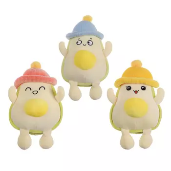 МЕШОК ПОДАРКОВ Игрушка мягкая в виде авокадо в шапочке, полиэстер, 24см, 3 цвета