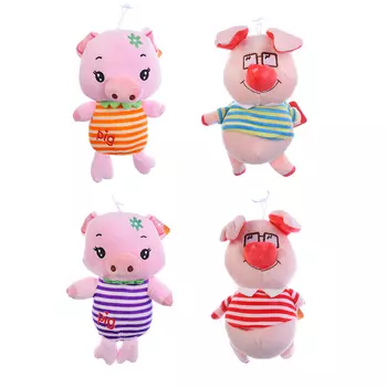 МЕШОК ПОДАРКОВ Игрушка мягкая в виде поросенка 25см, плюш, 4 дизайна