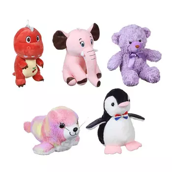 МЕШОК ПОДАРКОВ Игрушка мягкая в виде животных плюшевых, полиэстер, 28-37см, 5 дизайнов