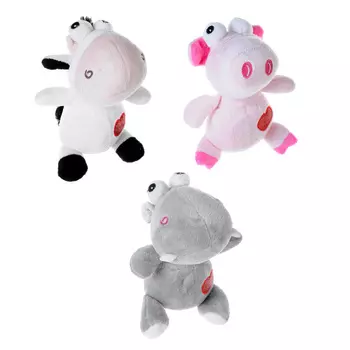 МЕШОК ПОДАРКОВ Игрушка мягкая в виде животных с сердечком, 16см, плюш, 3 дизайна