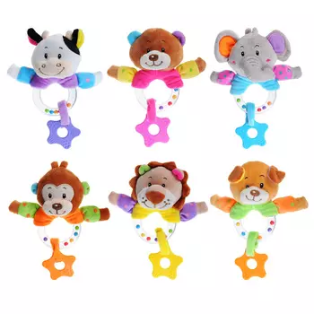 МЕШОК ПОДАРКОВ Игрушка плюшевая с прорезывателем в виде животных, 20 см, плюш, 6 дизайнов