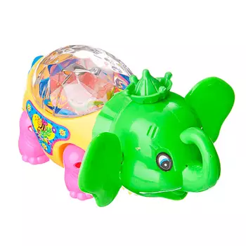 МЕШОК ПОДАРКОВ Игрушка заводная со шнурком "Слоненок", свет, пластик, 14,5x7x7см