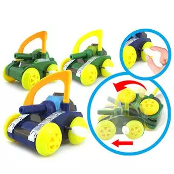 МЕШОК ПОДАРКОВ Игрушка заводная "Танк" с переворотом, пластик, 5,5x3,5x4см