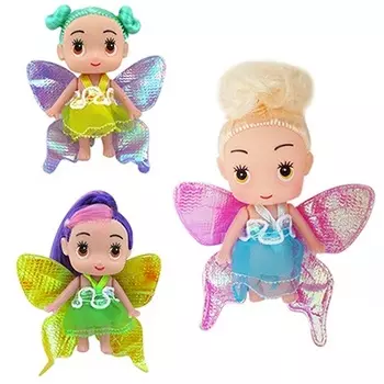 МЕШОК ПОДАРКОВ Кукла с крыльями, пластик, полиэстер, 7,5см, 3 дизайна, 100991596