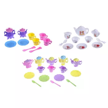 МЕШОК ПОДАРКОВ Набор детской посуды "Чайный сервиз", пластик, 12х14х3см, 3 дизайна