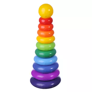 МЕШОК ПОДАРКОВ Пирамидка 10 колец, пластик, 18х18х49см, 2 дизайна 1182515/6