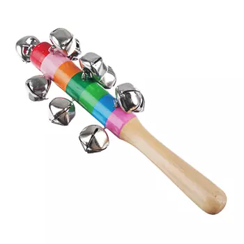 МЕШОК ПОДАРКОВ Погремушка с бубенцами, дерево, металл, 18см